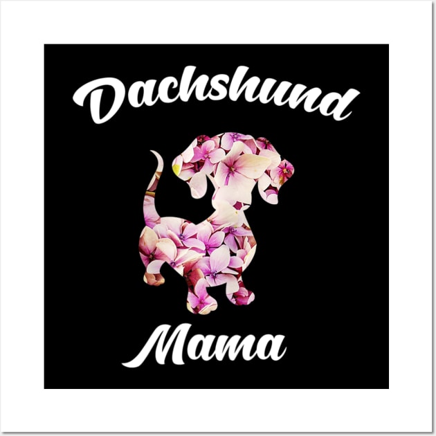 Dachshund Mama Flower Pattern Wall Art by Xamgi